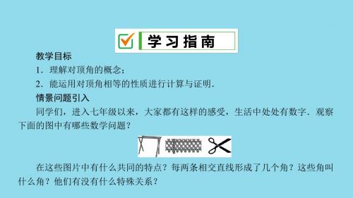 七年级数学上册第5章相交线5.1.1对顶角课件(新版)华东师大版