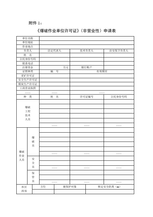 新疆公安机关爆破作业单位资质审批工作规定附件