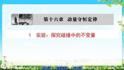16.1实验：探究碰撞中的不变量