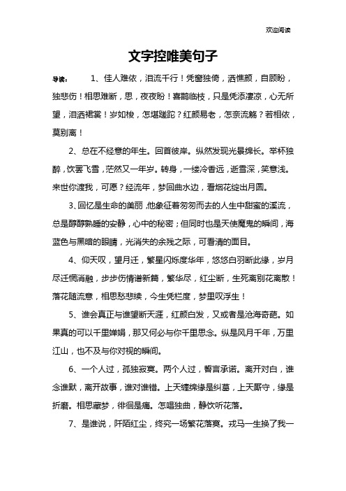 文字控唯美句子