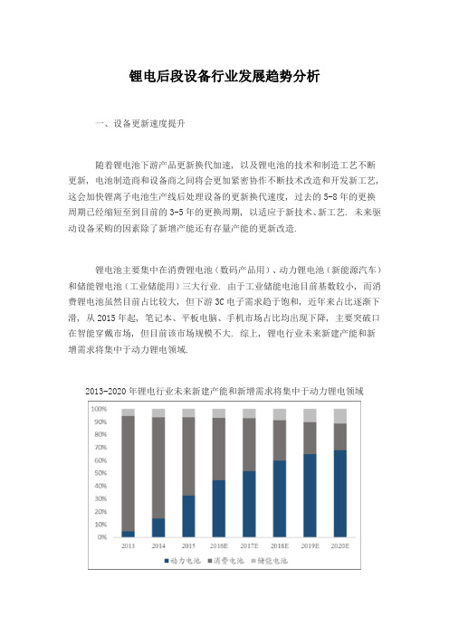 锂电后段设备行业发展趋势分析