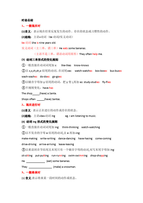 六年级英语时态定义