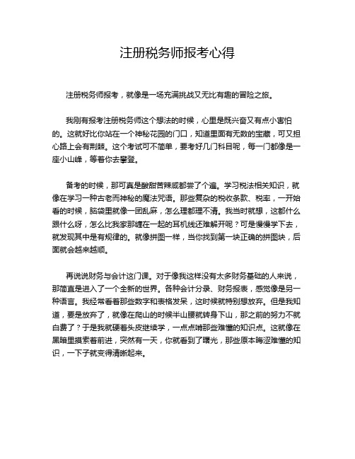注册税务师报考心得
