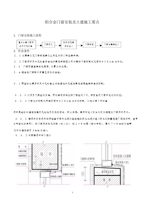 铝合金门窗安装及精洞口施工技术要点