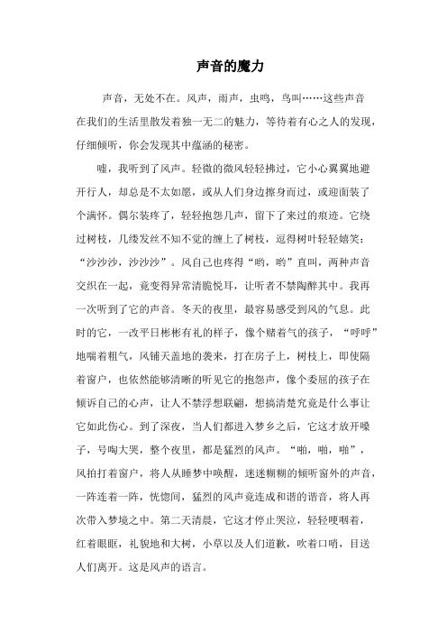 声音的魔力