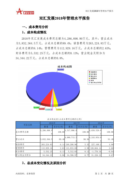 双汇发展2018年管理水平报告-智泽华
