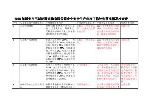 1.3.1安全年度计划执行情况检查表