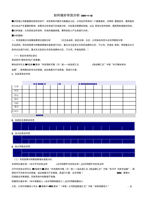 如何做好存货分析