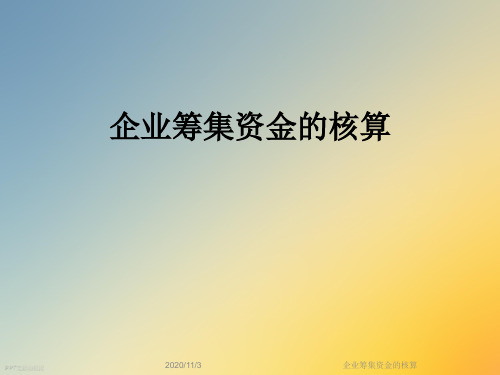企业筹集资金的核算