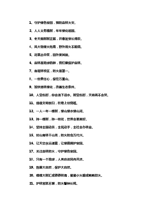 保护森林标语二年级