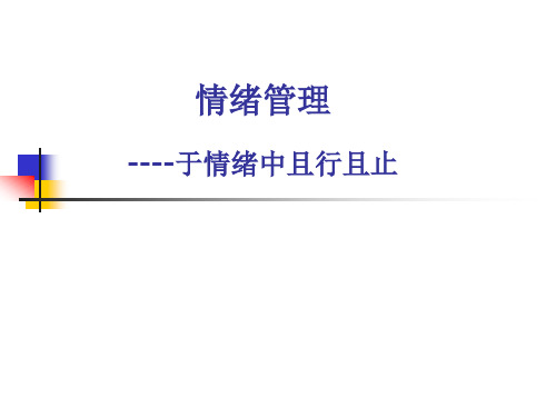 情绪管理讲义PPT