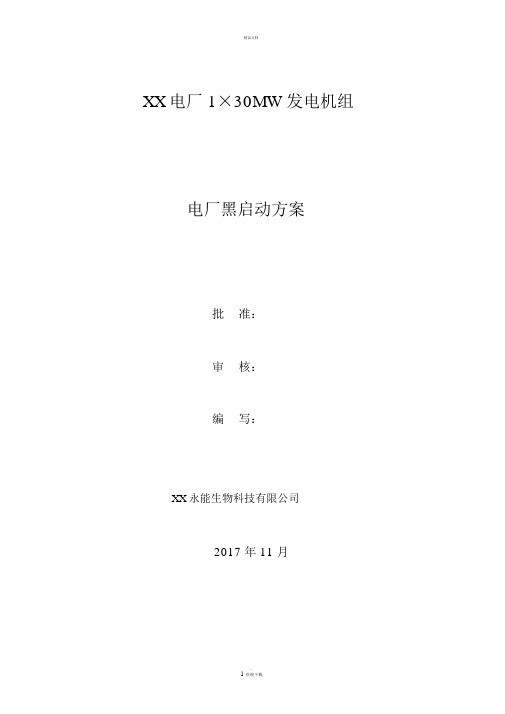 电厂黑启动方案