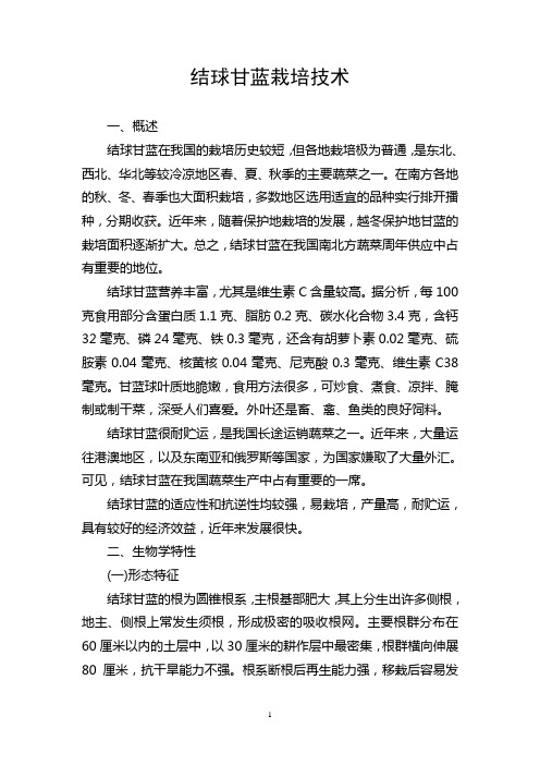 结球甘蓝栽培技术
