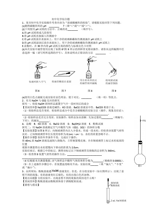 初中化学综合题