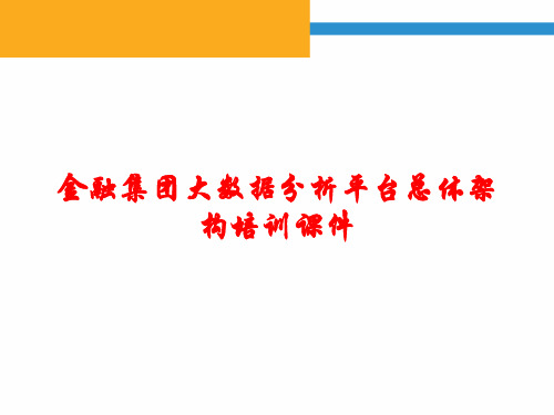 金融集团大数据分析平台总体架构培训讲义
