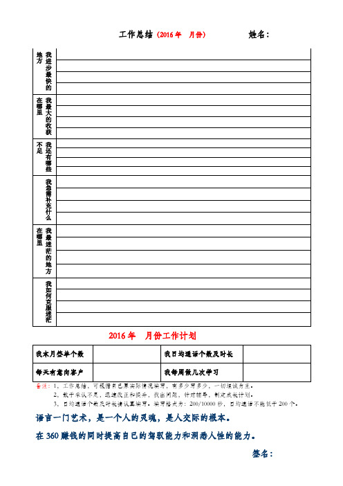 自我评估表