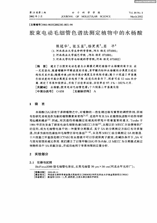 胶束电动毛细管色谱法测定植物中的水杨酸