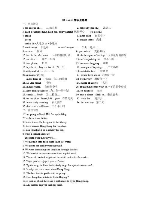8B Unit 2 知识点总结