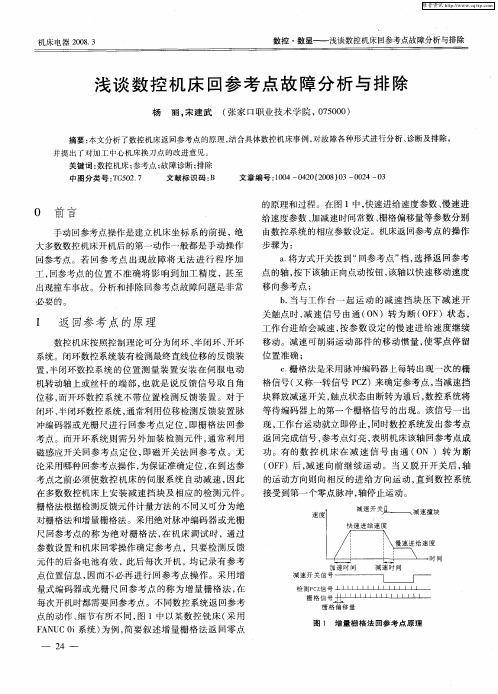 浅谈数控机床回参考点故障分析与排除