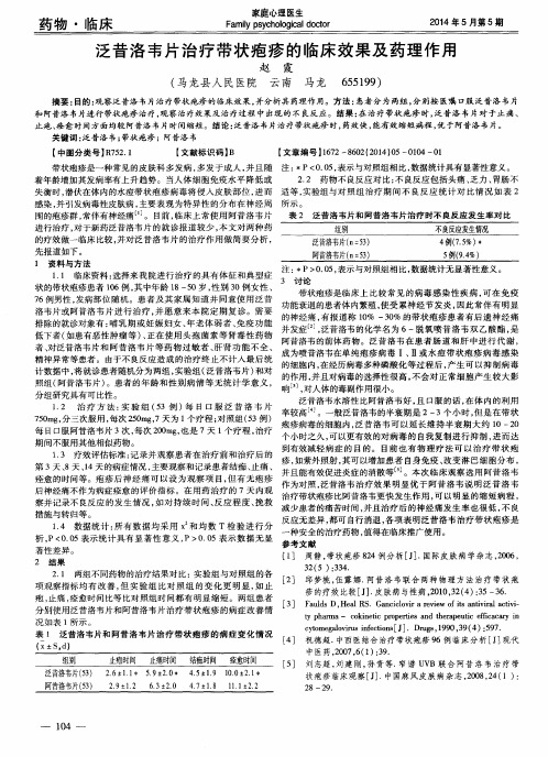 泛昔洛韦片治疗带状疱疹的临床效果及药理作用