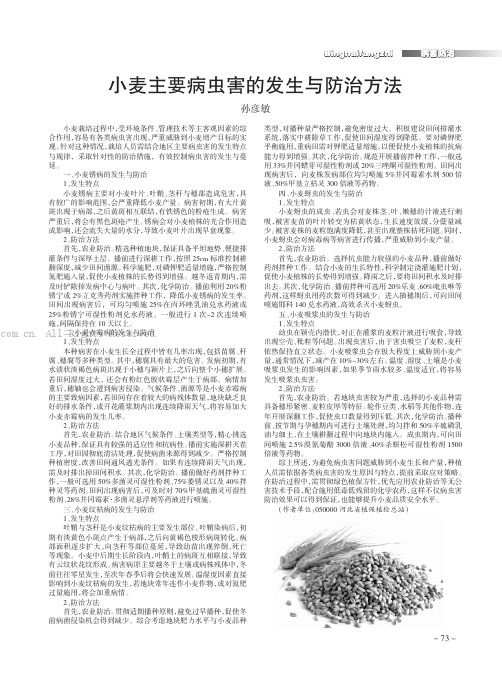 小麦主要病虫害的发生与防治方法