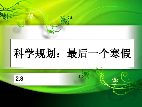 高三寒假放假前班会科学规划最后一个寒假教学精品PPT课件