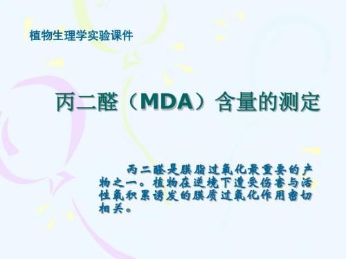 丙二醛(MDA)含量的测定