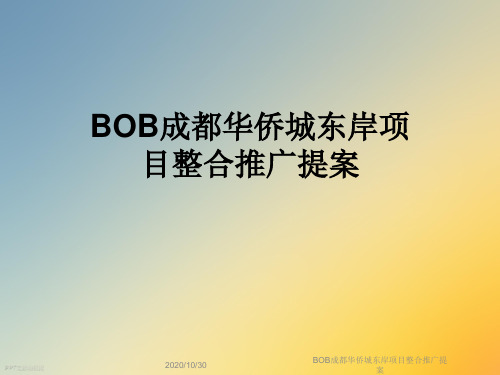 BOB成都华侨城东岸项目整合推广提案