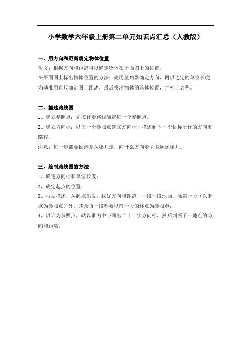 人教版小学数学六年级上册第二单元知识点汇总