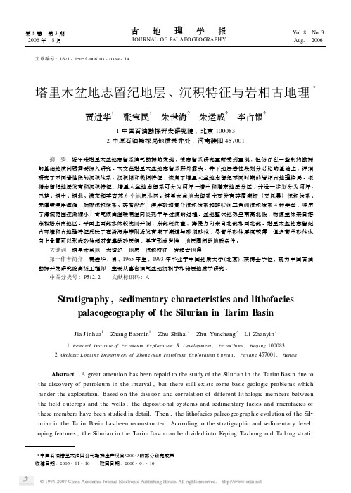 0塔里木盆地志留纪地层_沉积特征与岩相古地理