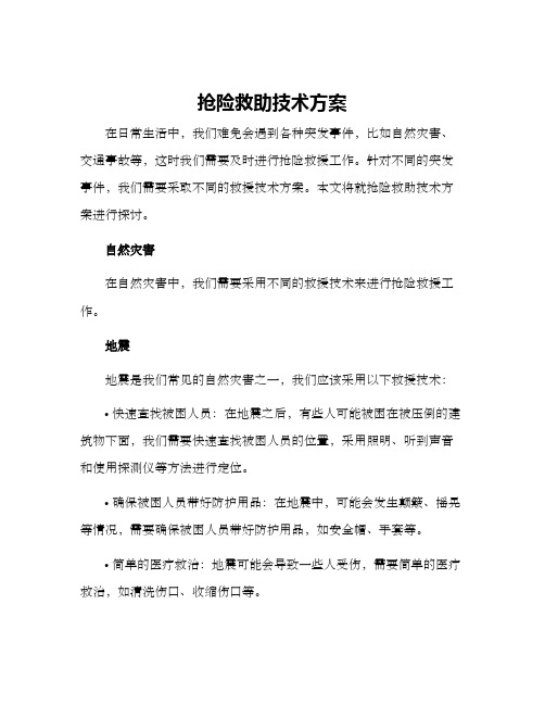 抢险救助技术方案
