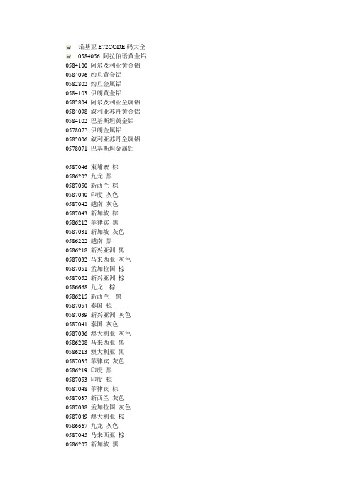 诺基亚E72CODE码大全