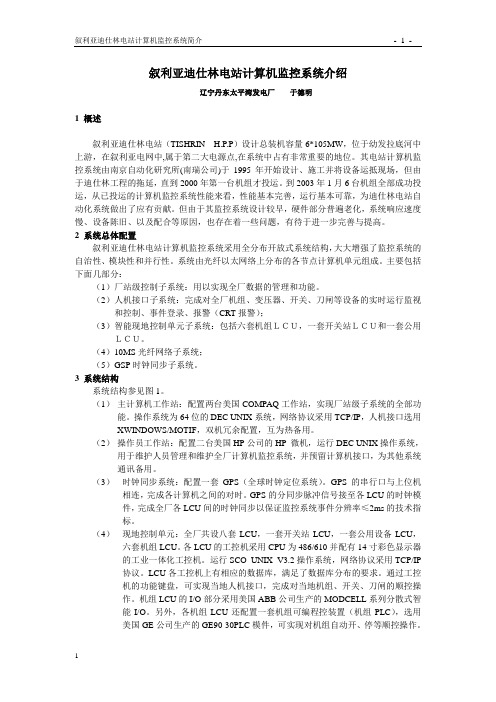 叙利亚迪仕林计算机监控系统介绍