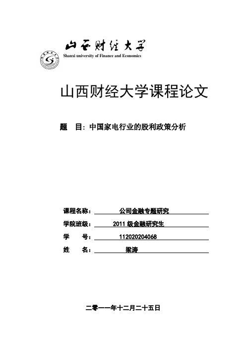 股利政策