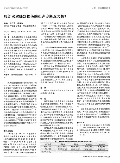 腹部实质脏器损伤的超声诊断意义探析