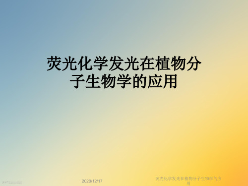 荧光化学发光在植物分子生物学的应用