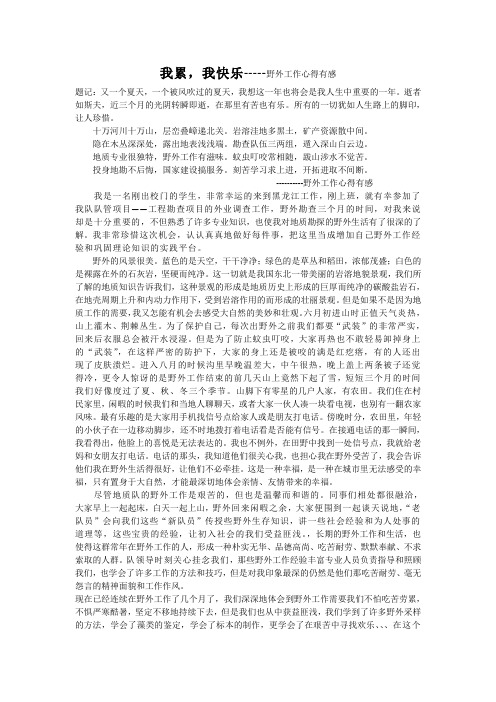 我累我快乐,地质心得