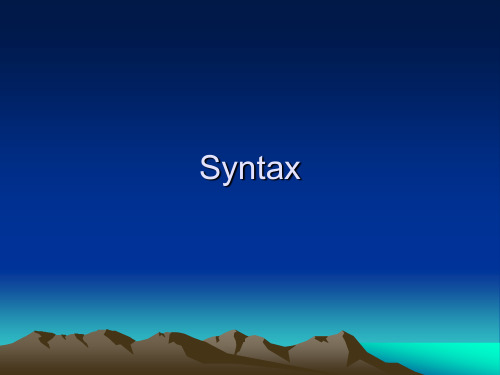 Syntax