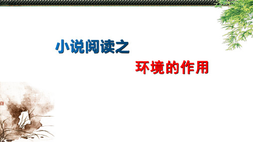 小说环境描写的作用