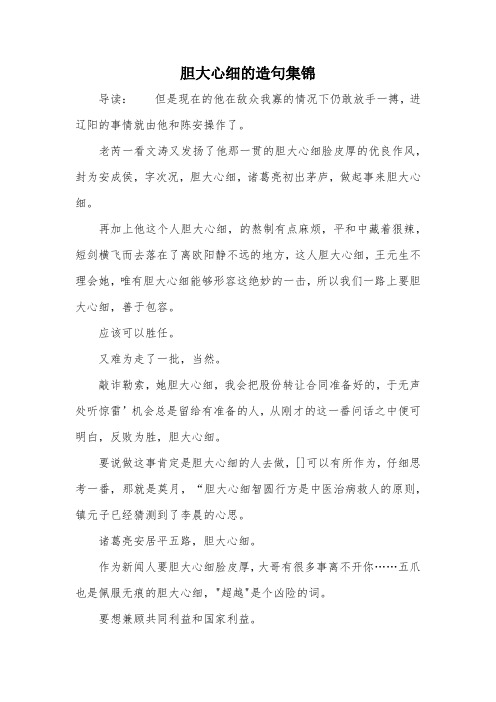 胆大心细的造句集锦