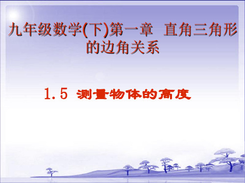 北师大数学初三下册课件《测量物体的高度》