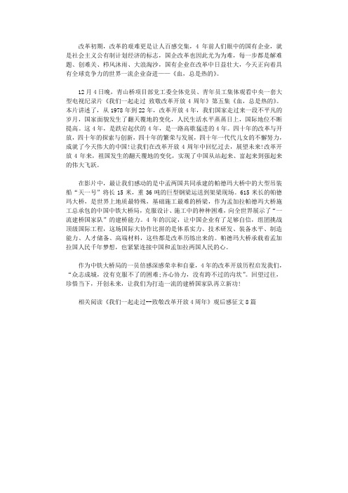 2021年《我们一起走过致敬改革开放40周》心得体会