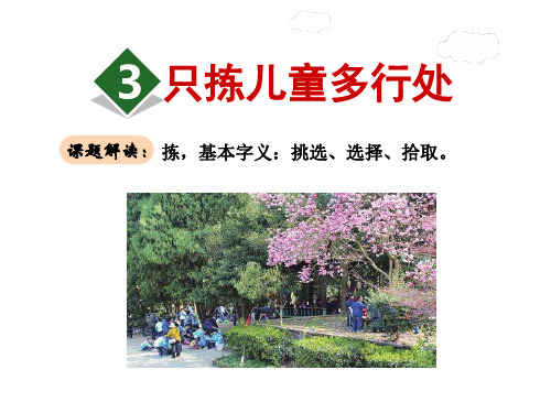 苏教版五年级下册语文 3.只拣儿童多处行课件