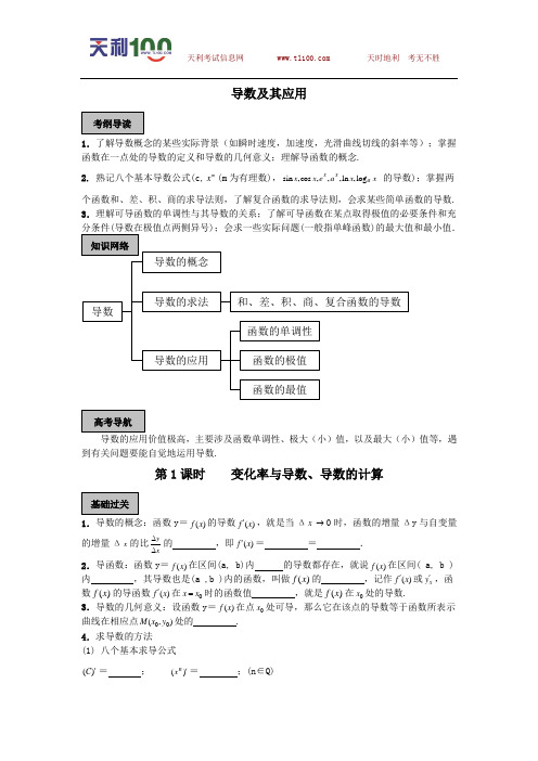 【精品教学案】山东省济南市2010届高考数学一轮精品资料---(导数2个课时全部)