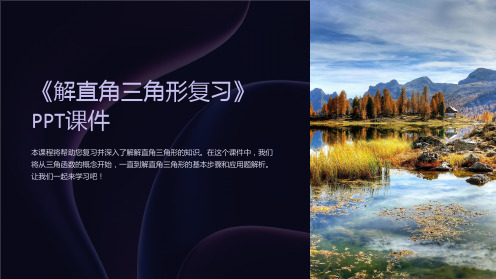 《解直角三角形复习》课件