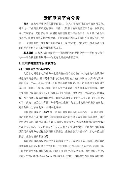 电器行业垂直平台分析