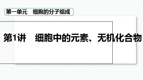 【课件】高三生物一轮复习课件_细胞中的元素和化合物