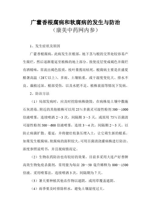 广藿香根腐病和软腐病的发生与防治(康美中药网内参)