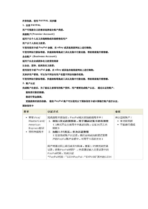 Paypal四部曲：Paypal注册、Paypal认证、Paypal收款、Paypal提现