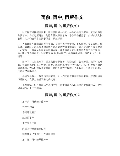 雨前雨中雨后作文